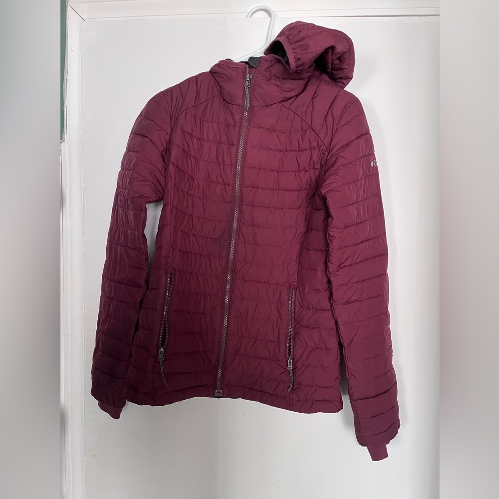 Columbia Omni Heat Puffer Jacket Burgundy